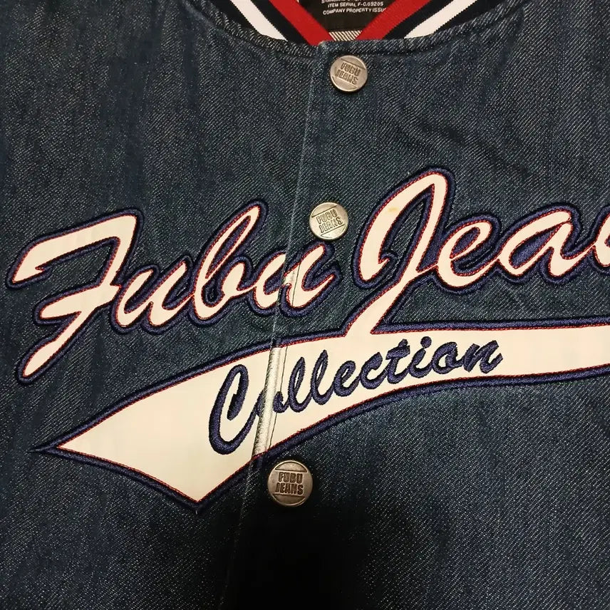 [BUNJANG] Fubu Denim Varsity Jacket / fubu 후부 데님 바시티 청자켓 올드스쿨 푸부