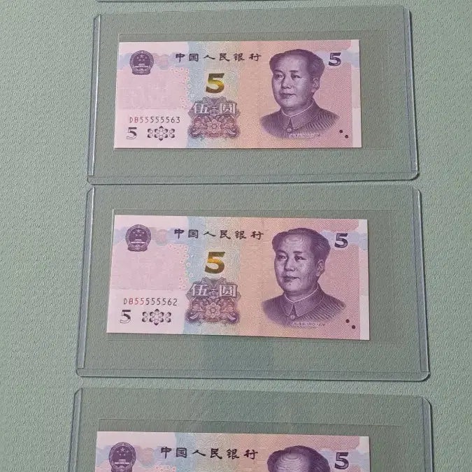 [BUNJANG] Chinese 5 Yuan Banknote 5555 Serial Number / 중국 지폐5위안 555555**빠른번호 4연번