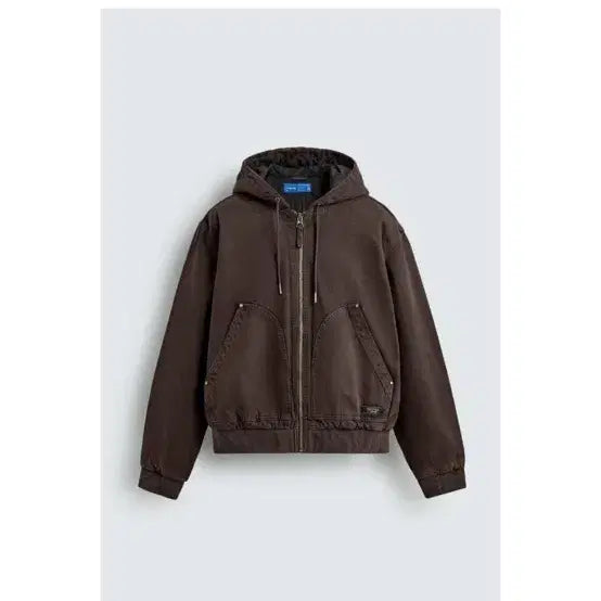 [BUNJANG] ZARA Brown Hooded Jacket / 자라 브라운 후드 집업 자켓 6987/350