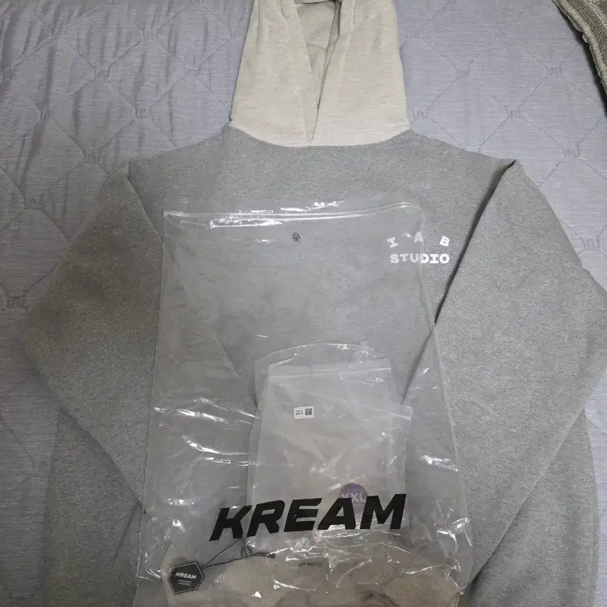 [BUNJANG] Iab Studio Dual Gray Hoodie / (XXL)아이앱 스튜디오 듀얼 그레이 후드