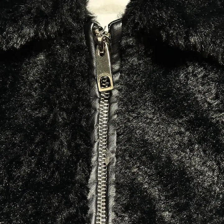 [BUNJANG] Juicy Judy Faux Fur Zip-Up Jumper / 쥬시쥬디 페이크 퍼 집업 점퍼