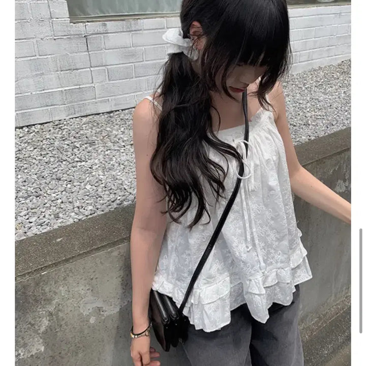 [BUNJANG] Any One More Your Race Hair Tie Set White / 애니원모어 [set] 유어 레이스 나시 헤어끈 세트 화이트