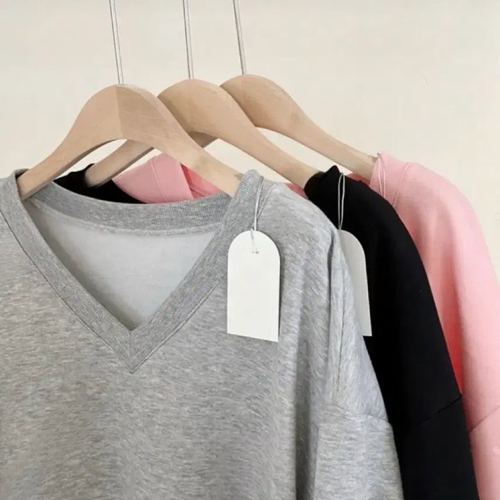 [BUNJANG] V-neck Mini Fleece Dress / 맨투맨 브이넥 기모 미니원피스