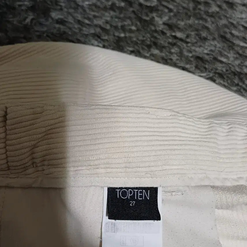 [BUNJANG] Top Ten Ivory Corduroy Wide Pants / 탑텐 아이보리 코듀로이 와이드 팬츠 27(70) 여성
