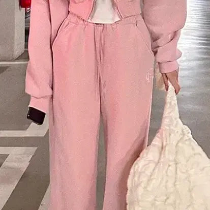 [BUNJANG] Unbranded Yang-gimo Crop Set (Pink) / 새상품)양기모 크롭세트(핑크)