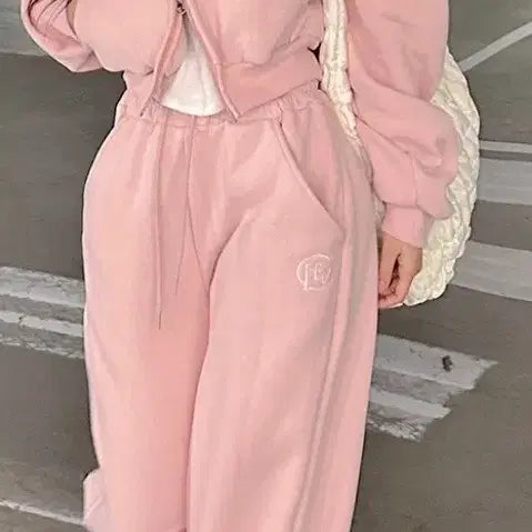 [BUNJANG] Unbranded Yang-gimo Crop Set (Pink) / 새상품)양기모 크롭세트(핑크)