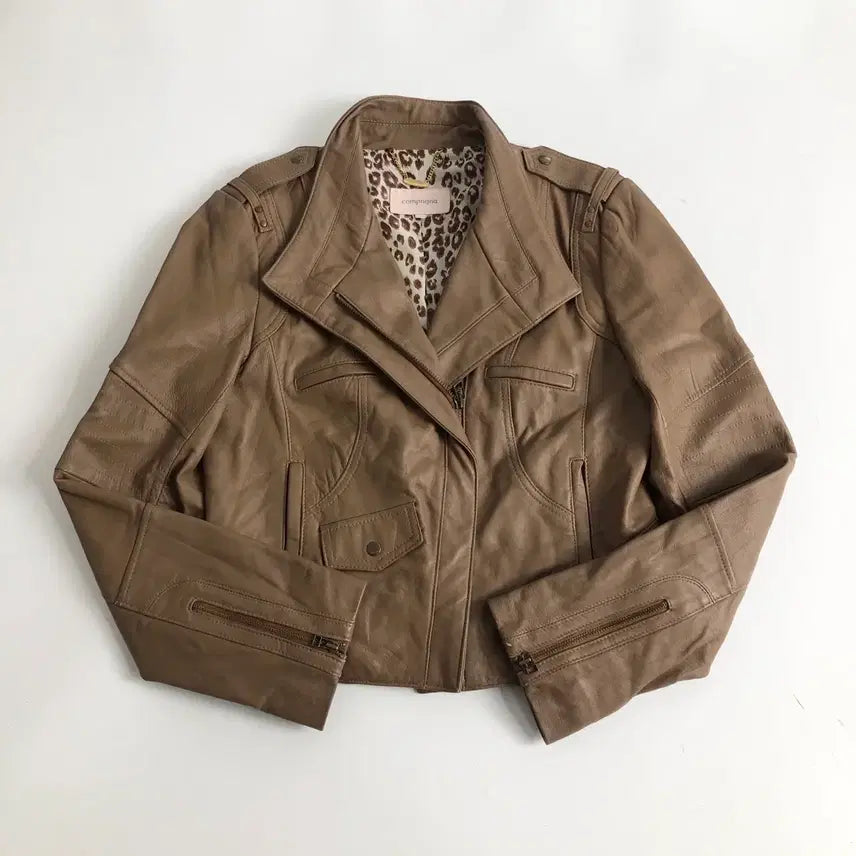 [BUNJANG] Compagna Leather Rider Jacket Brown / compagna 양가죽 라이더 자켓 브라운