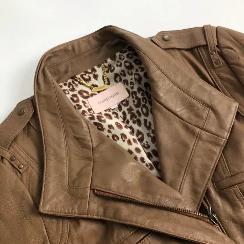 [BUNJANG] Compagna Leather Rider Jacket Brown / compagna 양가죽 라이더 자켓 브라운