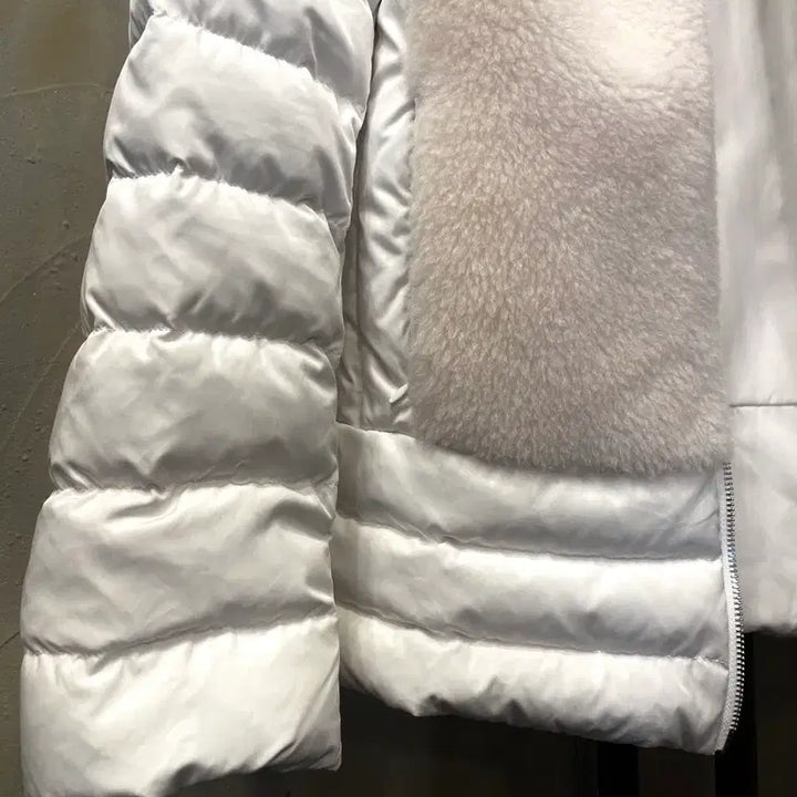 [BUNJANG] Fur 55 White Goose Down Short Jacket / Fur 55 화이트 구스다운 양털 숏 점퍼