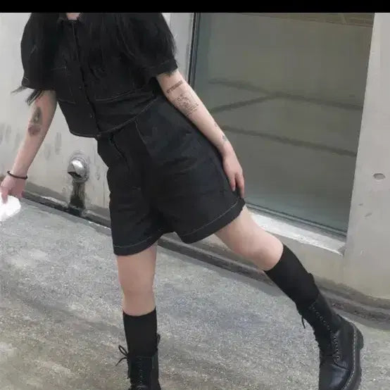 [BUNJANG] One More Denim Collar Line Shirt / 애니원모어 데님 카라 라인 셔츠 단품