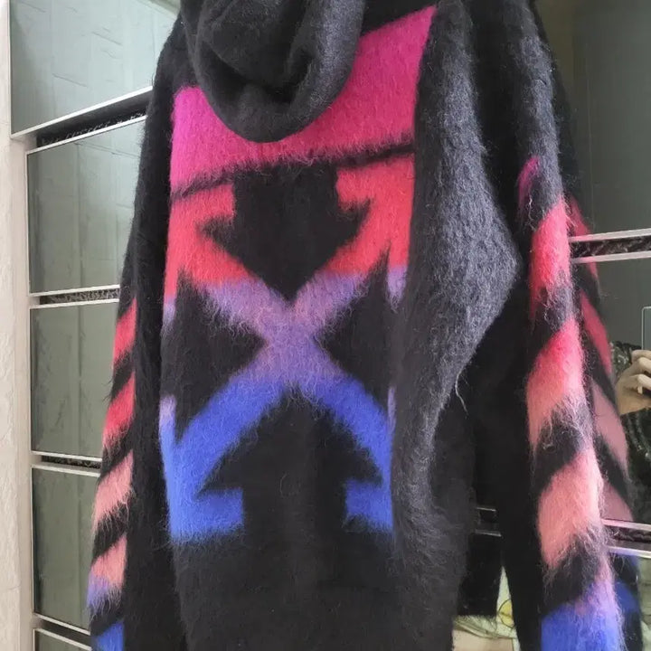 [BUNJANG] Off-White Mohair Knit Hoodie / 오프화이트 모헤어 니트 후드집업