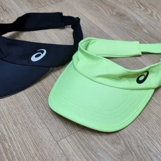 [BUNJANG] ASICS Sun Cap Set (Black, Fluorescent) / 아식스 썬캡 2개 세트 (블랙, 형광)