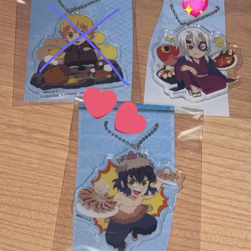 [BUNJANG] Demon Slayer Inosuke &amp; Tengen Acrylic Keychain / 귀칼 귀멸의 칼날 전집중전 시즈오카 이노스케 우즈이 아크릴 키링