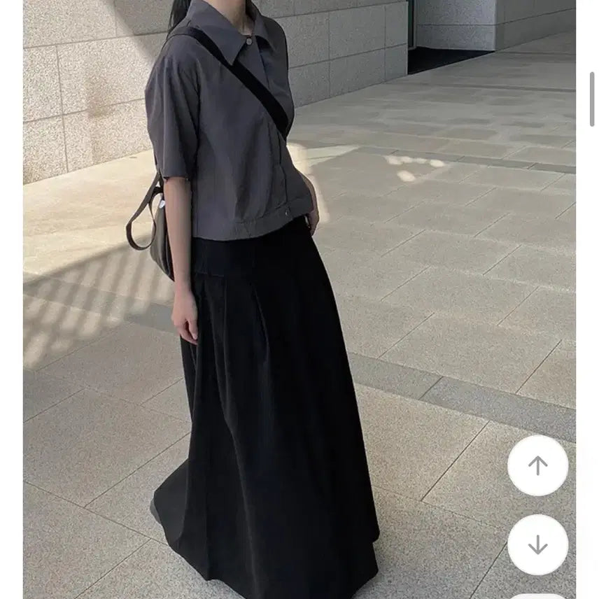 [BUNJANG] One More Nylon Charcoal Short Sleeve Shirt Jacket / 애니원모어 비쥬 나일론 차콜 반팔 셔츠 자켓