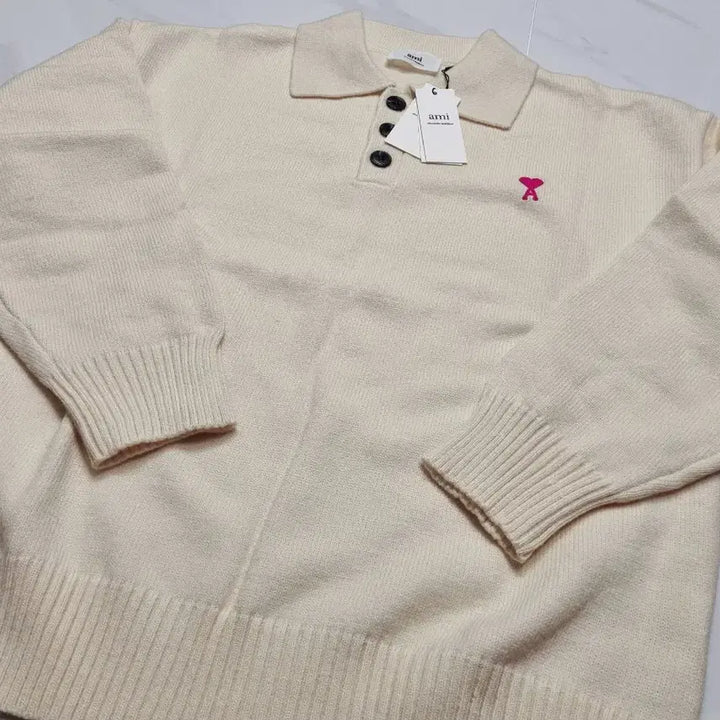 [BUNJANG] BTS Official Wool Collar Knit Sweater Cream/Gray / 아미 정품 울 카라 니트 공용 새상품 크림/그레이 S, L