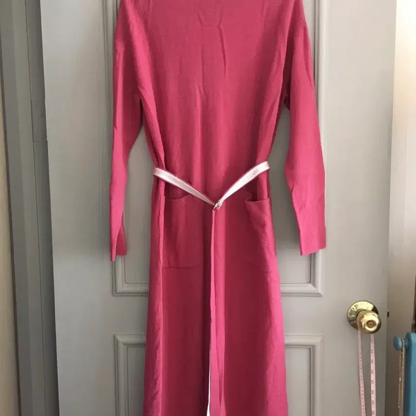 [BUNJANG] OSZ O!ZOCON Unbalanced Knit Long Dress Pink 85 / 오즈세컨 울100 언밸런스 니트롱원피스 핑크 85사이즈