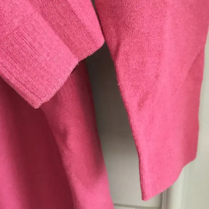 [BUNJANG] OSZ O!ZOCON Unbalanced Knit Long Dress Pink 85 / 오즈세컨 울100 언밸런스 니트롱원피스 핑크 85사이즈