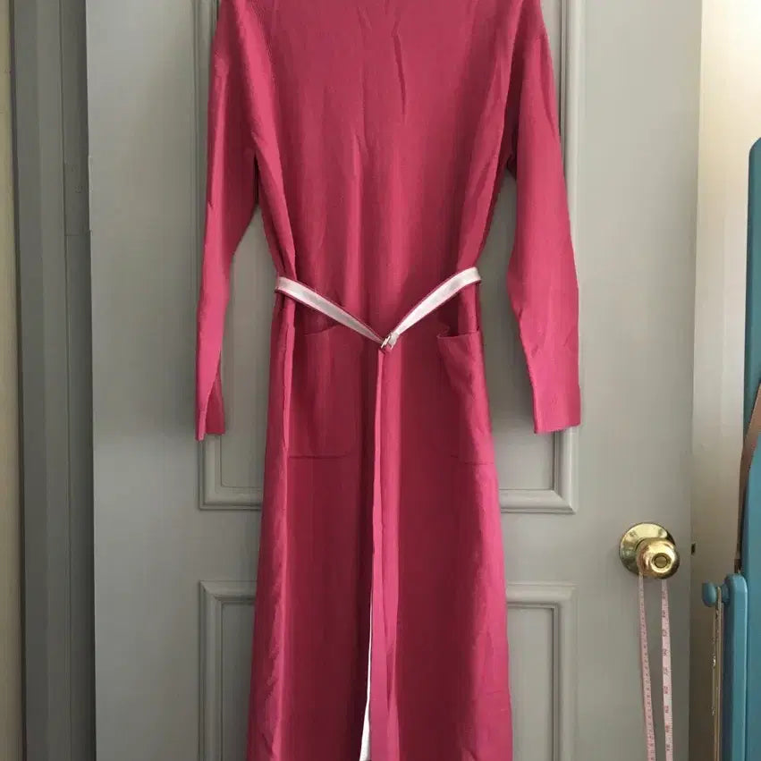 [BUNJANG] OSZ O!ZOCON Unbalanced Knit Long Dress Pink 85 / 오즈세컨 울100 언밸런스 니트롱원피스 핑크 85사이즈