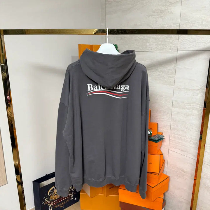 [BUNJANG] Balenciaga Political Wave Logo Hoodie / [XS,라지핏]발렌시아가 폴리티컬 데미지 웨이브로고 후드티