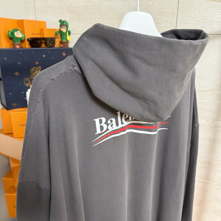 [BUNJANG] Balenciaga Political Wave Logo Hoodie / [XS,라지핏]발렌시아가 폴리티컬 데미지 웨이브로고 후드티