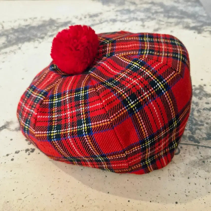 [BUNJANG] Red Tartan Check Wool Hunting Cap / 레드 타탄 체크 울 헌팅캡 빵모자