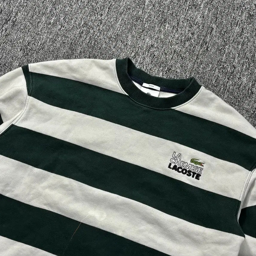 [SOLD OUT] 라코스테 라이브 스트라이프 플리스 스웻셔츠