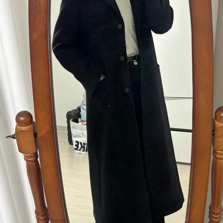 [BUNJANG] Heritage Single Wool Long Coat - Black / (울 50)헤리티지 싱글 울 롱코트 블랙