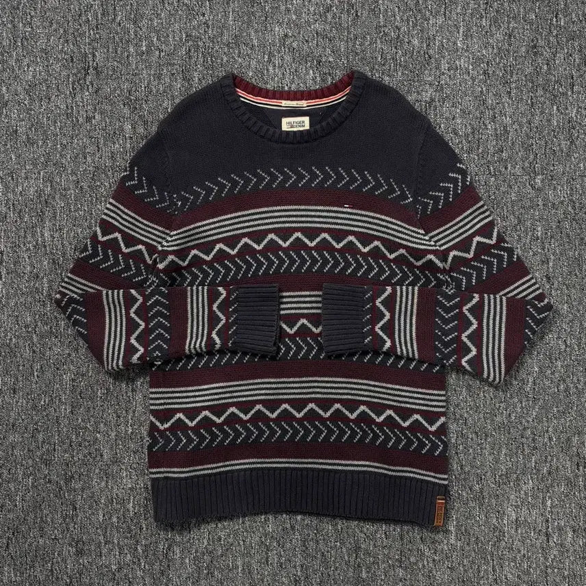 [BUNJANG] Tommy Hilfiger Chevron Pattern Knit Sweater / 타미힐피거 셰브론 패턴 니트 스웨터