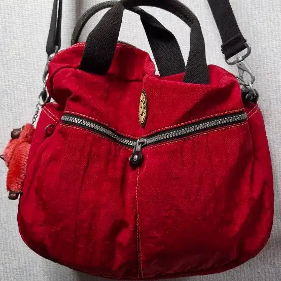 [BUNJANG] Kipling Tote Bag + Keyring / 키플링 레드 토트백 + 키링