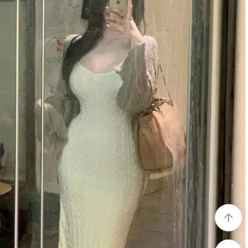 [BUNJANG] Inez Cable Knit Sleeveless Long Dress / 이네즈) 꽈배기니트 나시롱원피스
