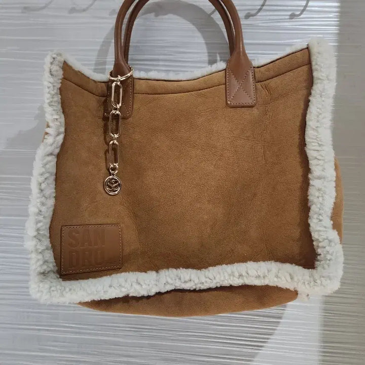 [BUNJANG] Sandro Brown Mouton Tote Bag / 산드로 무스탕 브라운 토트백