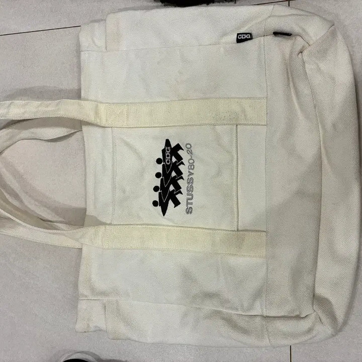 [BUNJANG] CDG Stussy Tote Bag Ivory / CDG 스투시 80-20 토트백 아이보리
