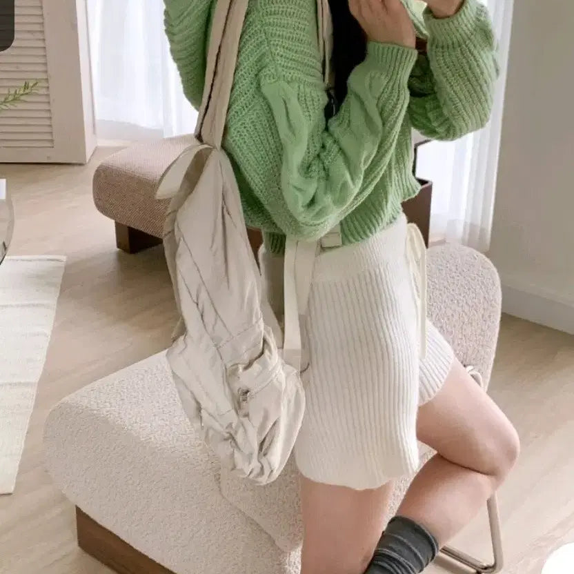 [BUNJANG] Knit Hooded Top / 니트 후드티 새상품