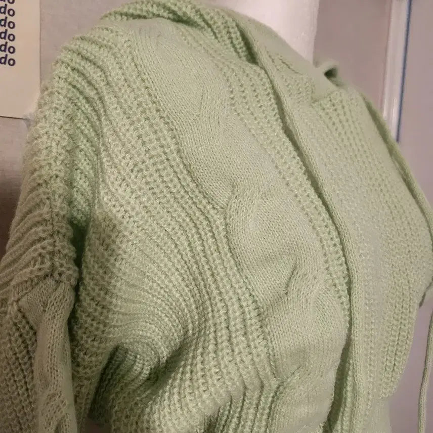 [BUNJANG] Knit Hooded Top / 니트 후드티 새상품