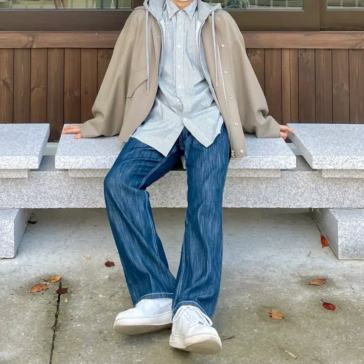 [BUNJANG] Begin202 Wool Gabardine Blouson Beige Jacket / 비긴202 울개버딘 블루종 베이지 1사이즈