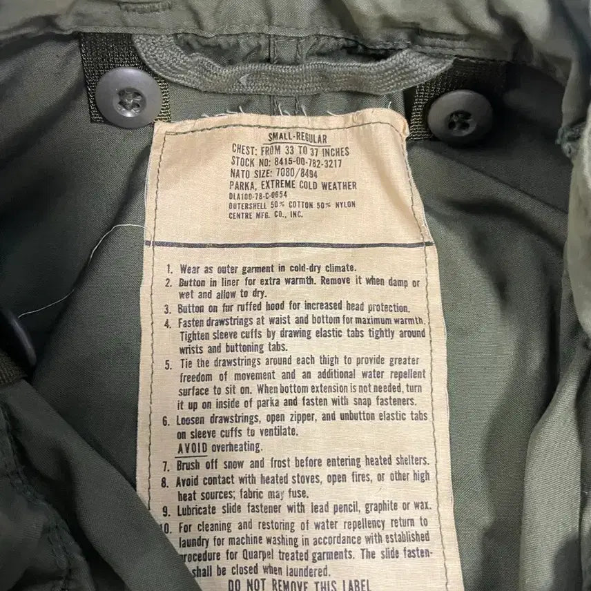 [BUNJANG] m65 OG Fish Tail Parka 1978 / m65 피쉬테일 og 오리지널 S 외피 개파카 1978