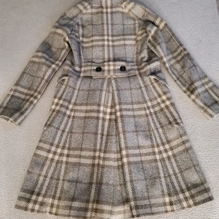 [BUNJANG] Burberry Check Double Button Long Coat / 정품 버버리 체크 더블 버튼 롱 코트