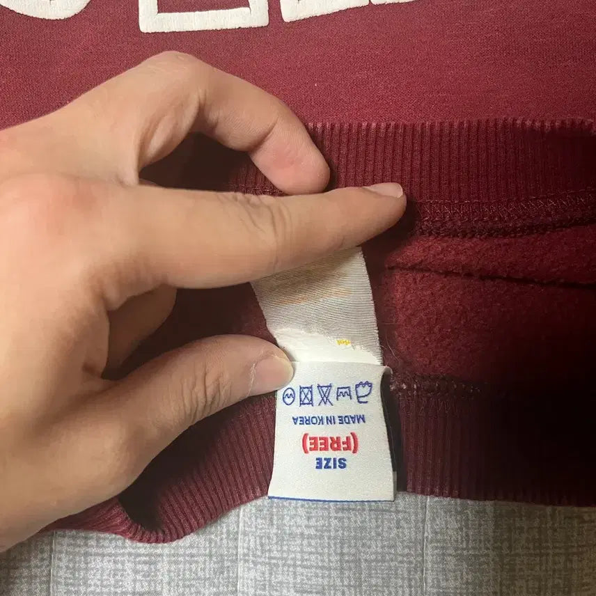 [BUNJANG] Potato Club Burgundy Sweatshirt / Potato Club 버건디 맨투맨