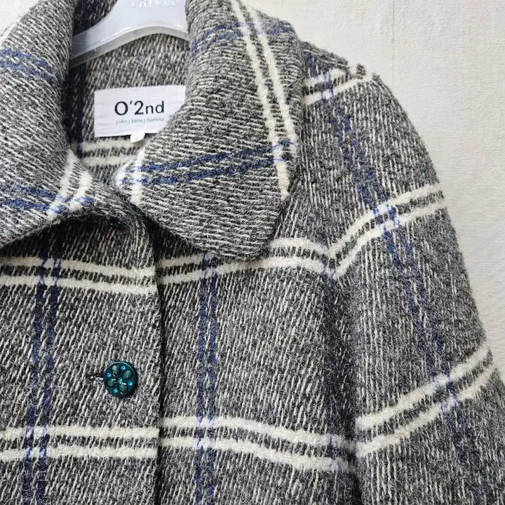 [BUNJANG] O'2nd Alpaca Wool Check Frill Coat / 오즈세컨 O'2nd 알파카울 체크프릴 코트 ~66초