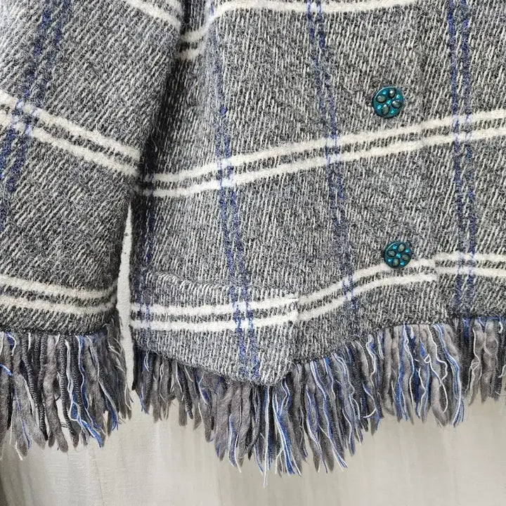 [BUNJANG] O'2nd Alpaca Wool Check Frill Coat / 오즈세컨 O'2nd 알파카울 체크프릴 코트 ~66초