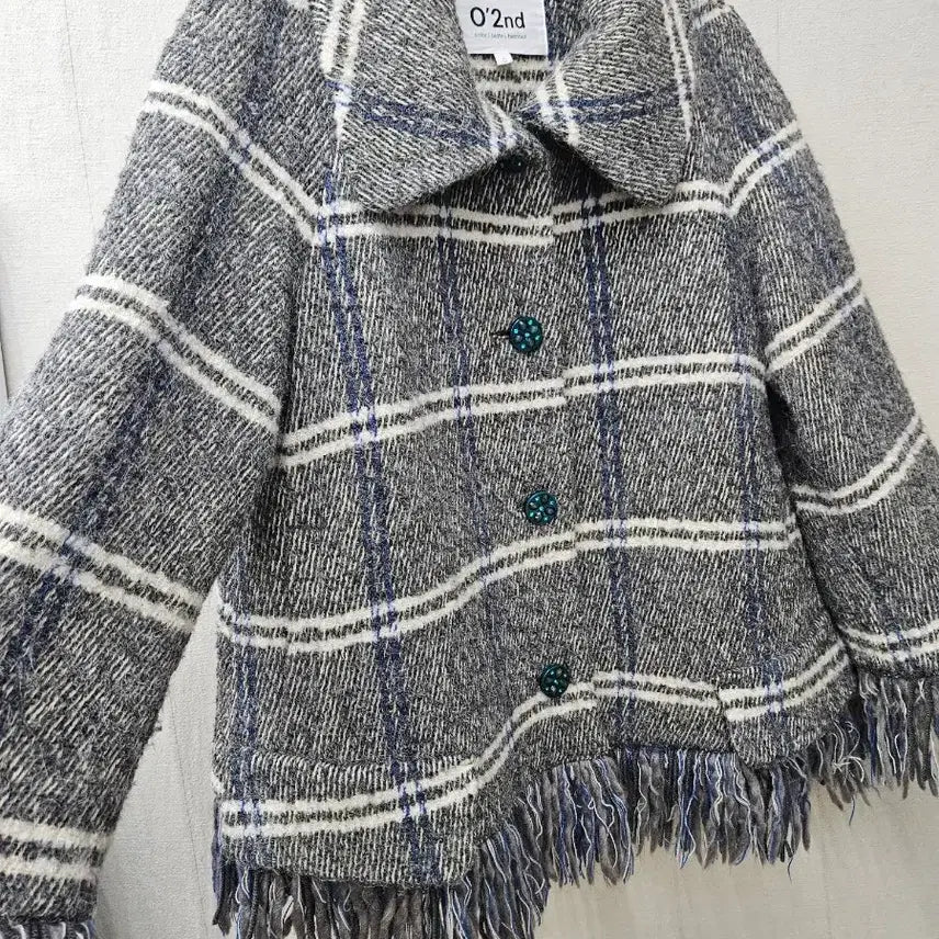 [BUNJANG] O'2nd Alpaca Wool Check Frill Coat / 오즈세컨 O'2nd 알파카울 체크프릴 코트 ~66초