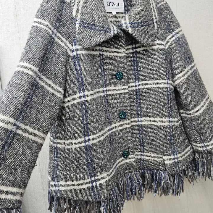 [BUNJANG] O'2nd Alpaca Wool Check Frill Coat / 오즈세컨 O'2nd 알파카울 체크프릴 코트 ~66초