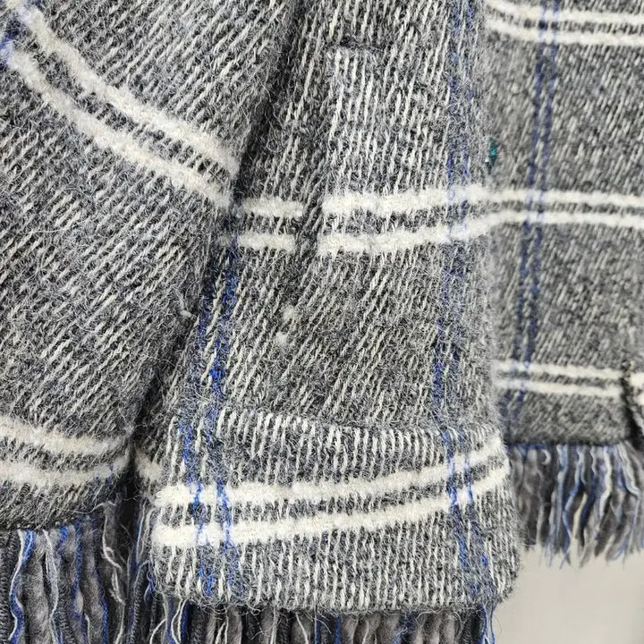 [BUNJANG] O'2nd Alpaca Wool Check Frill Coat / 오즈세컨 O'2nd 알파카울 체크프릴 코트 ~66초