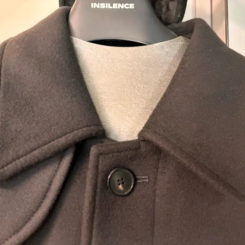 [BUNJANG] Insilence Mapel Cashmere Balmacaan Coat - Mud Grey (Size L) / 인사일런스 마펠 캐시미어 발마칸 코트_L사이즈 Mud Grey