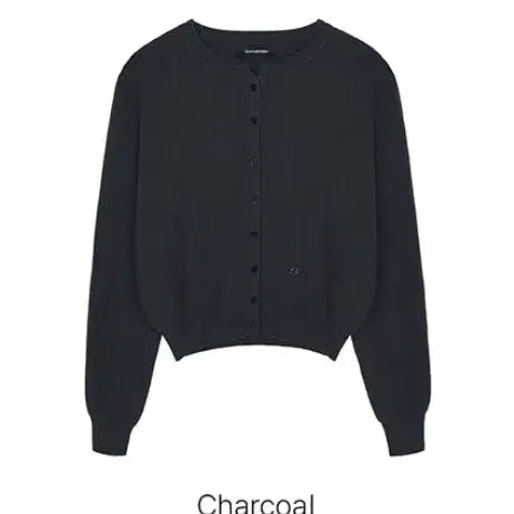 [BUNJANG] M)Yan13 Essential Round Classic Cardigan / M)얀13 에센셜 라운드 클래식 가디건 블랙+차콜