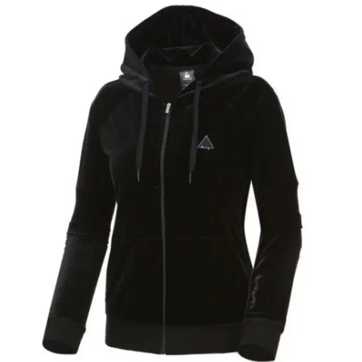 [BUNJANG] Le Coq Sportif Velvet Hoodie & Pants Set - Black / 한세트  르꼬끄 벨벳 후드집업 블랙/팬츠