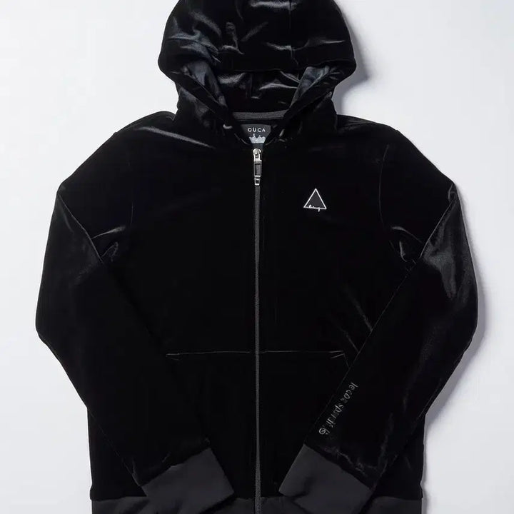 [BUNJANG] Le Coq Sportif Velvet Hoodie & Pants Set - Black / 한세트  르꼬끄 벨벳 후드집업 블랙/팬츠