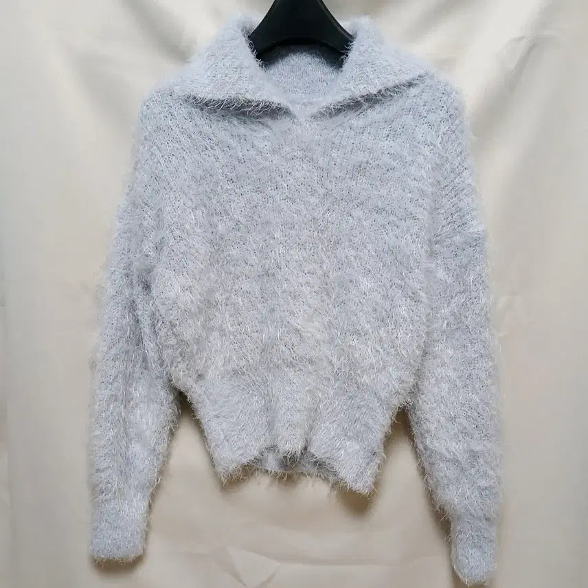 [BUNJANG] Angora Crop Knit Top / 여성 헤어리 앙고라 크롭 니트