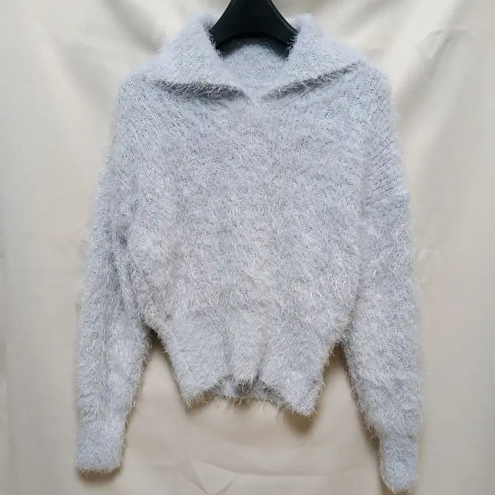 [BUNJANG] Angora Crop Knit Top / 여성 헤어리 앙고라 크롭 니트