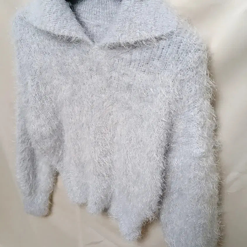 [BUNJANG] Angora Crop Knit Top / 여성 헤어리 앙고라 크롭 니트